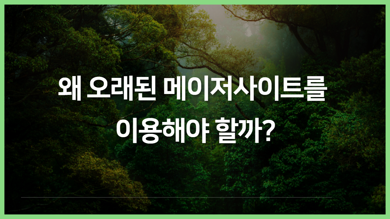 왜 오래된 메이저사이트를 이용해야 할까_