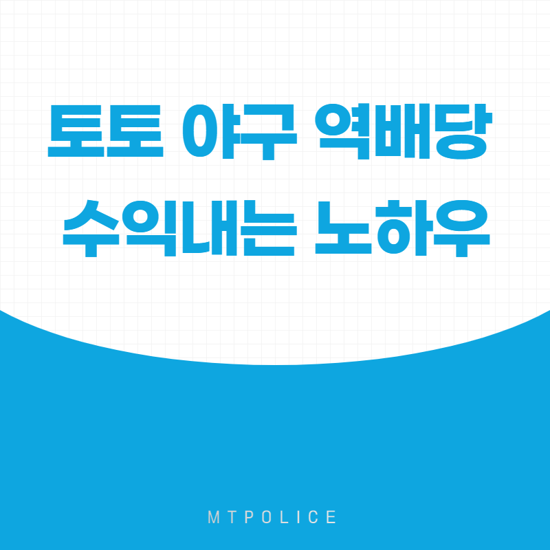 토토 야구 역배당 수익내는 노하우