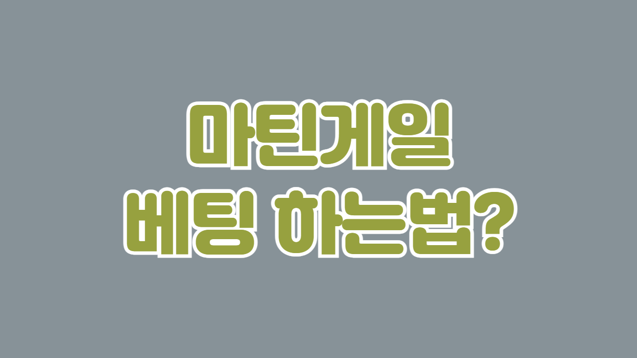 마틴게일 베팅 하는법