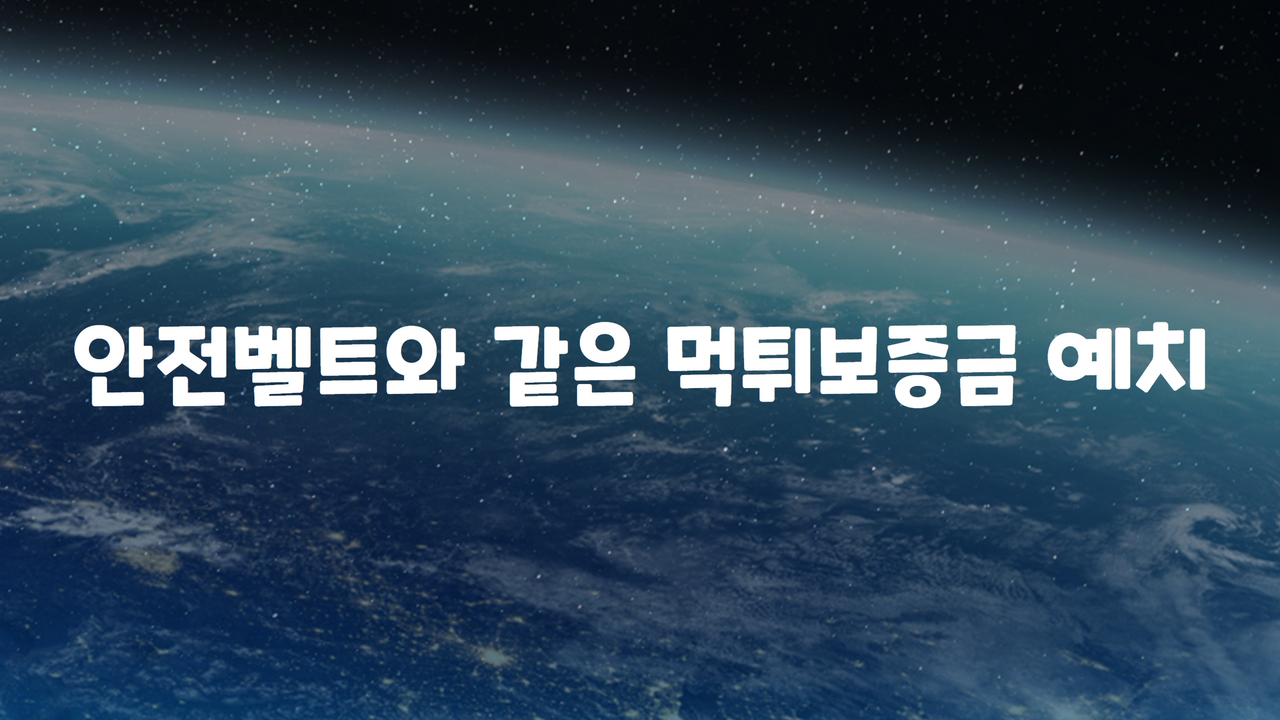 안전벨트와 같은 먹튀보증금 예치