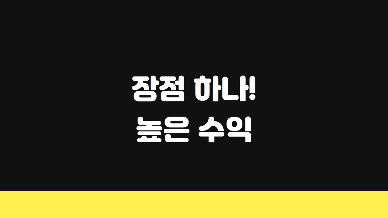 장점 하나! 높은 수익