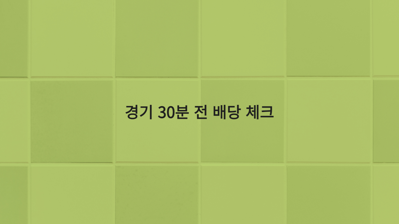 경기 30분 전 배당 체크